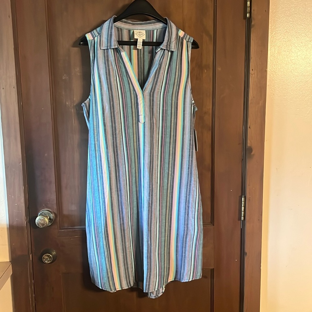 LARGE ST JOHN’S BAY LINEN BLEND DRESS NWT